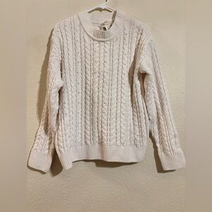 Cynthia Rowley White Soft Faux Pearl Beaded Sweater Matching Gloves